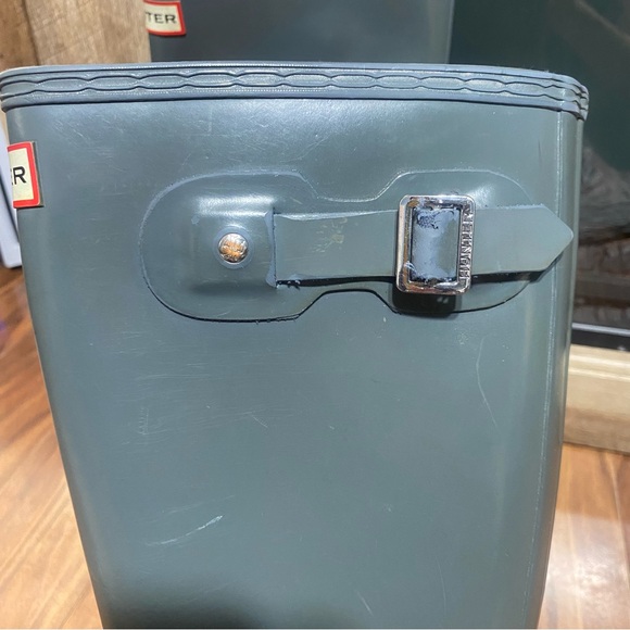 Hunter Boots Women Original Tall Gloss Graphite Gray Rain Boots Outerwear Size 7 - Picture 8 of 12